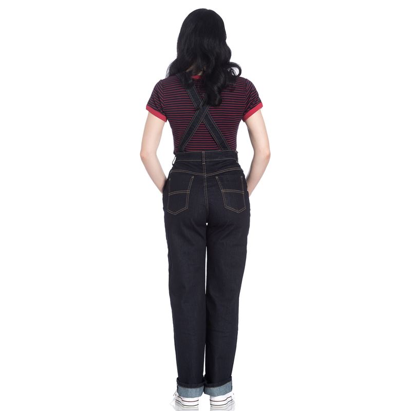 Hell Bunny - Elly May Navy Denim Dungarees