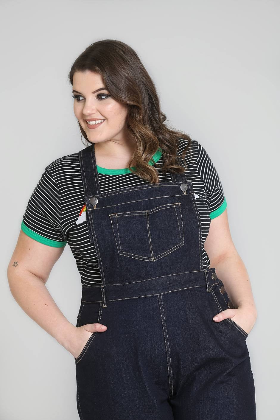 Hell Bunny - Elly May Navy Denim Dungarees