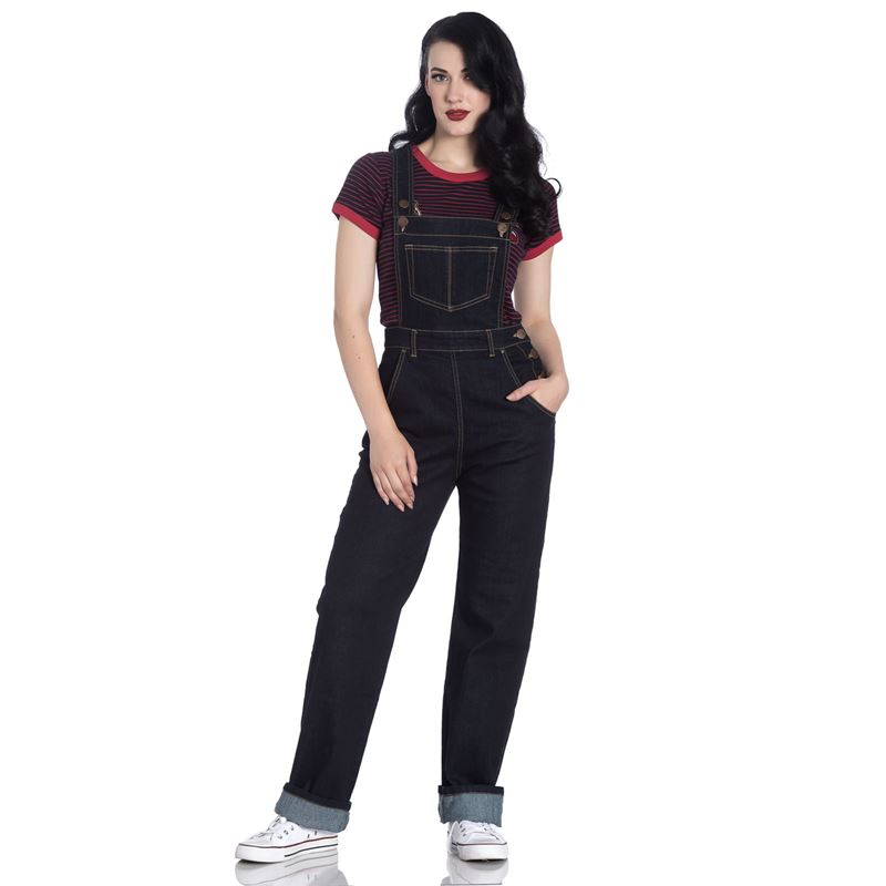 Hell Bunny - Elly May Navy Denim Dungarees