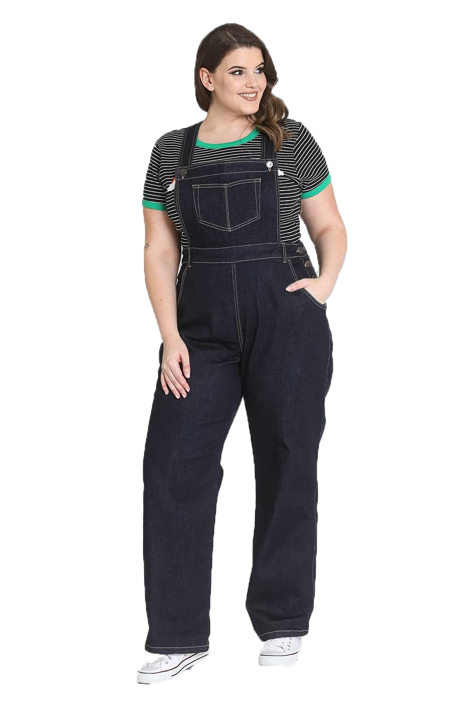 Hell Bunny - Elly May Navy Denim Dungarees