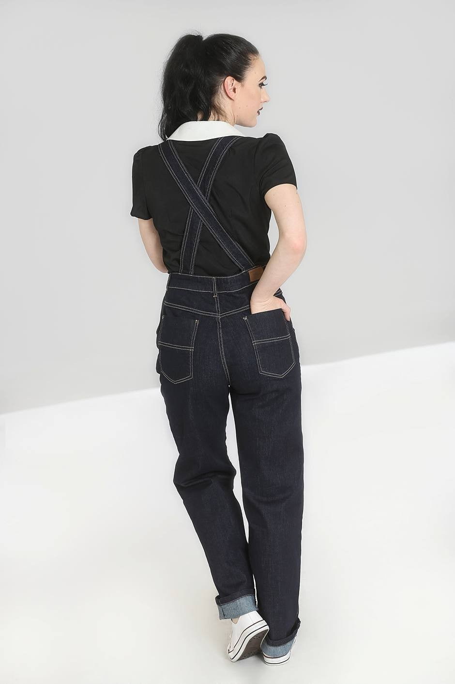 Hell Bunny - Elly May Navy Denim Dungarees