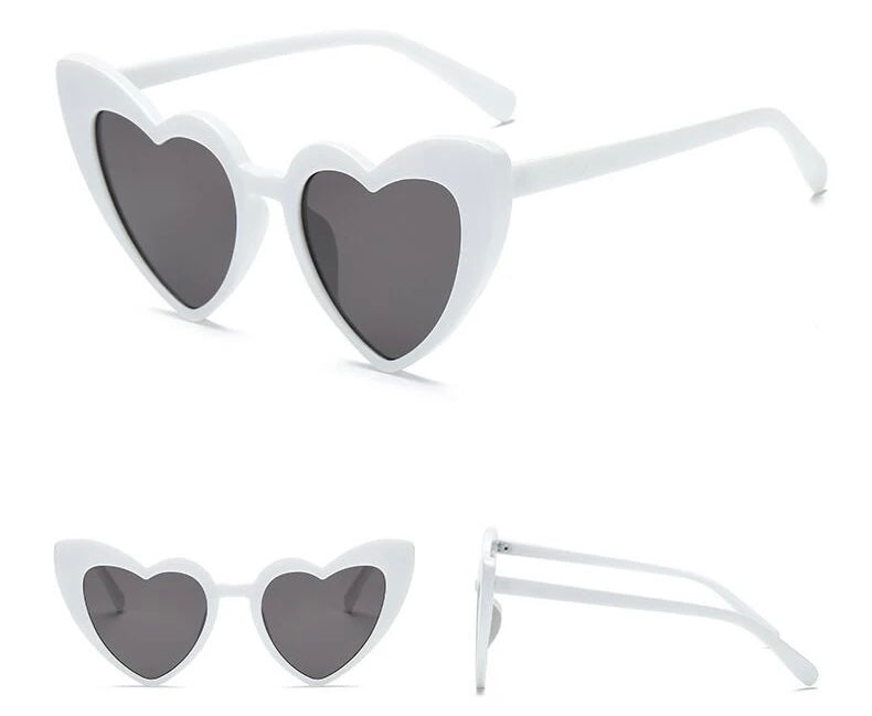 White Heart Cateye Sunglasses