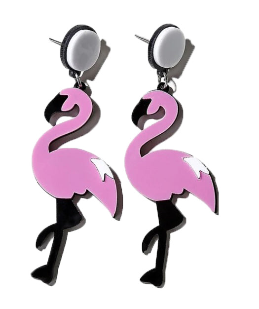 Örhängen hängande rosa flamingos