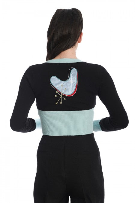 Banned Apparel - Black/Blue Let´s Go Bowling Cardigan