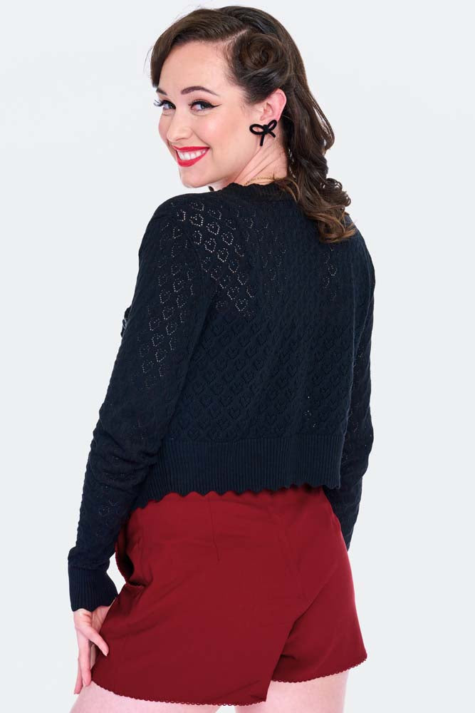 Voodoo Vixen - Red Heart Button Shorts