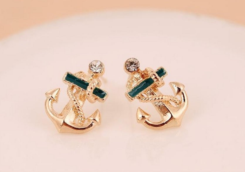 Örhängen med små ankare