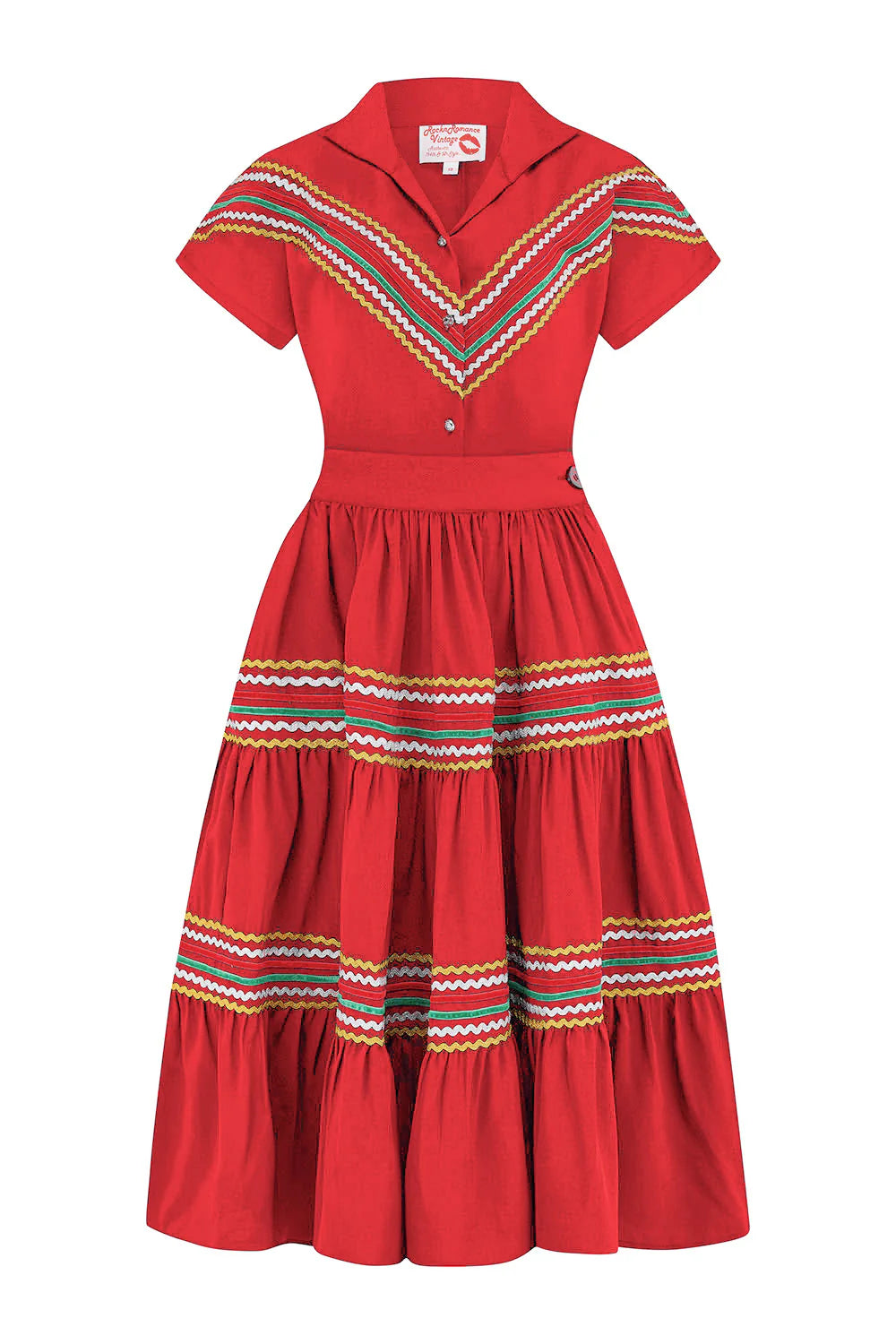 Rock N Romance - The Red Western 2pc Patio Set (Blouse & Skirt)