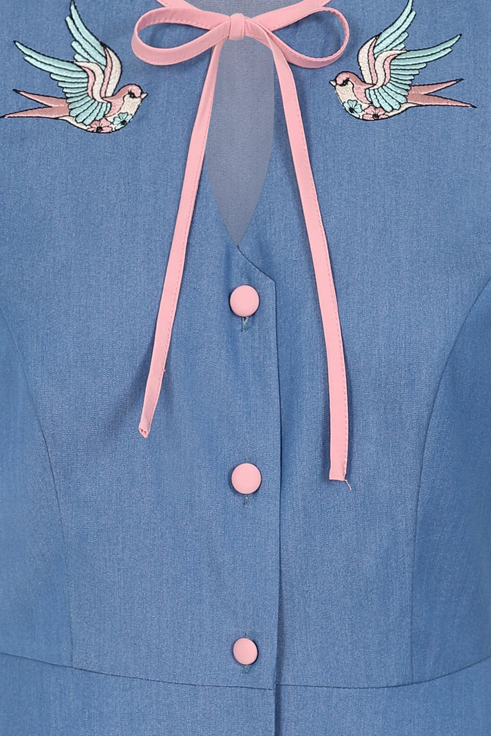 Banned Apparel - Denim Millie Swallows Dress
