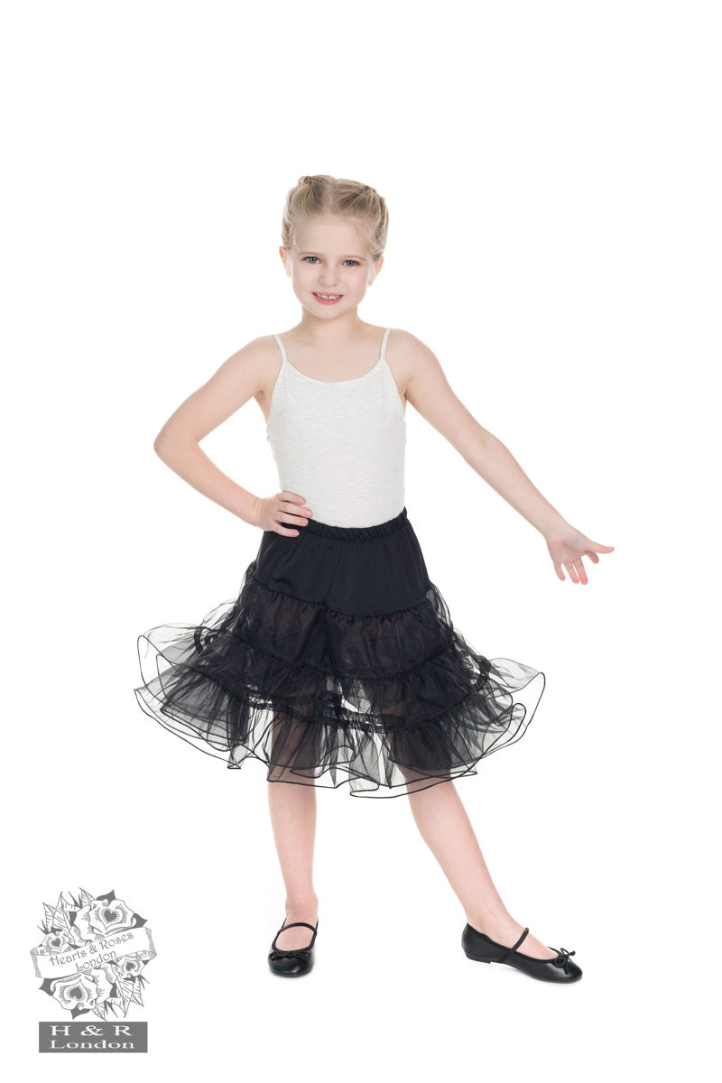 Heart & Roses - Kid Black Petticoat