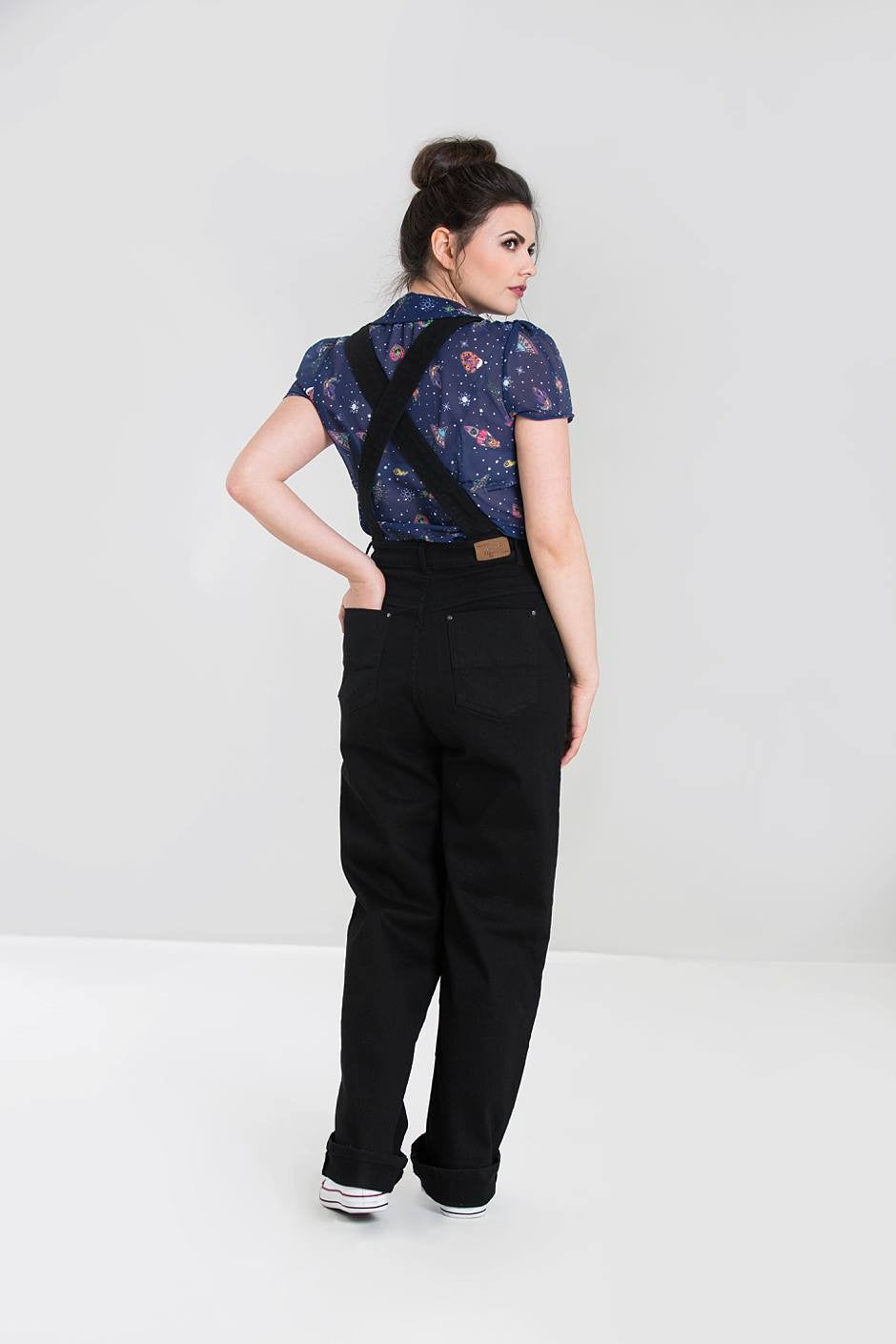 Hell Bunny - Elly May Black Denim Dungarees