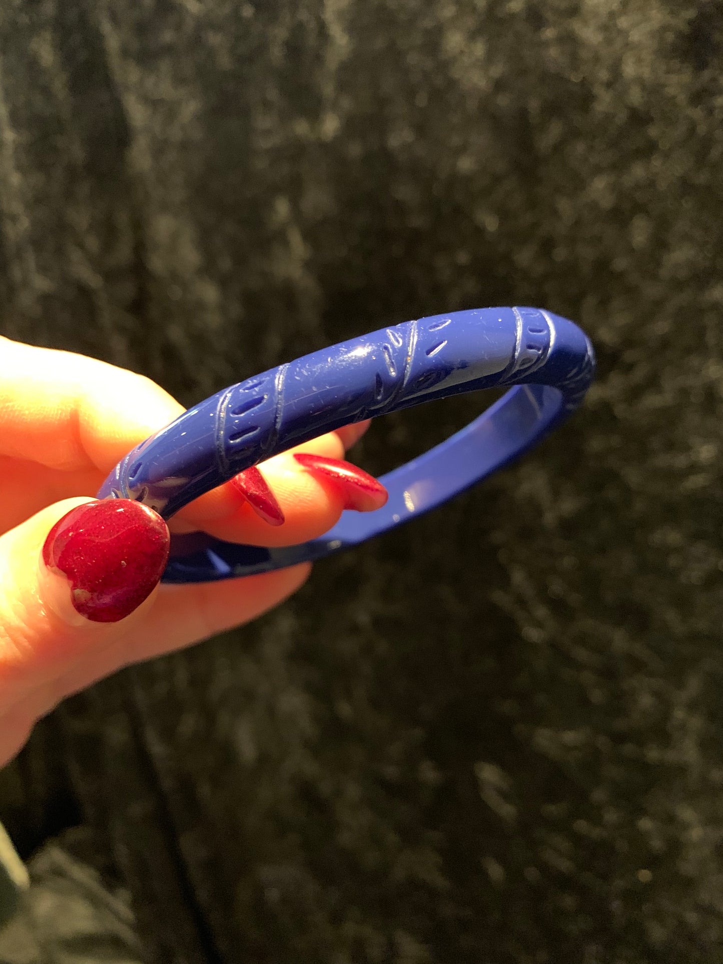 Fine Fakelite Bangle - Navy