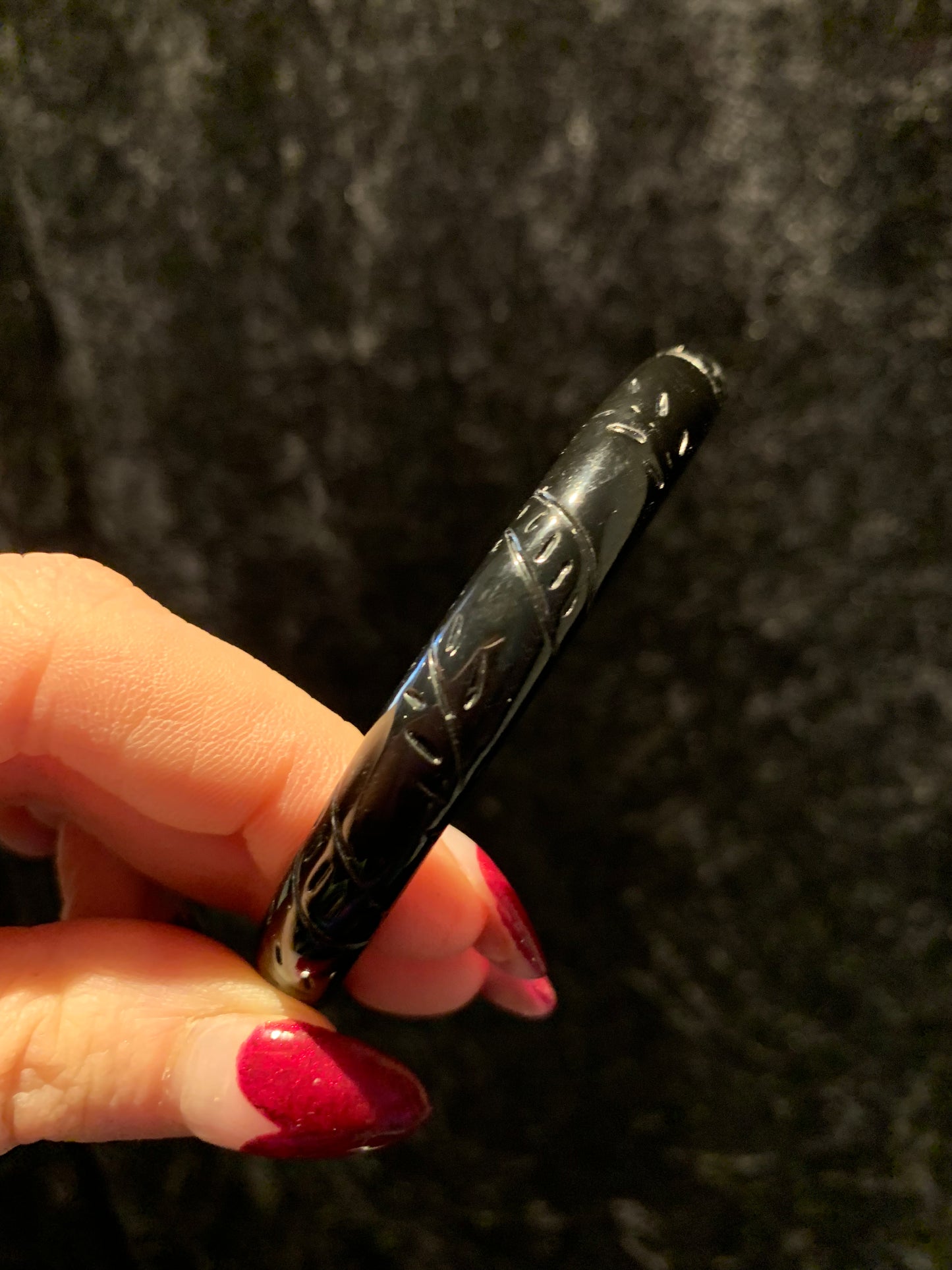 Fine Fakelite Bangle - Black