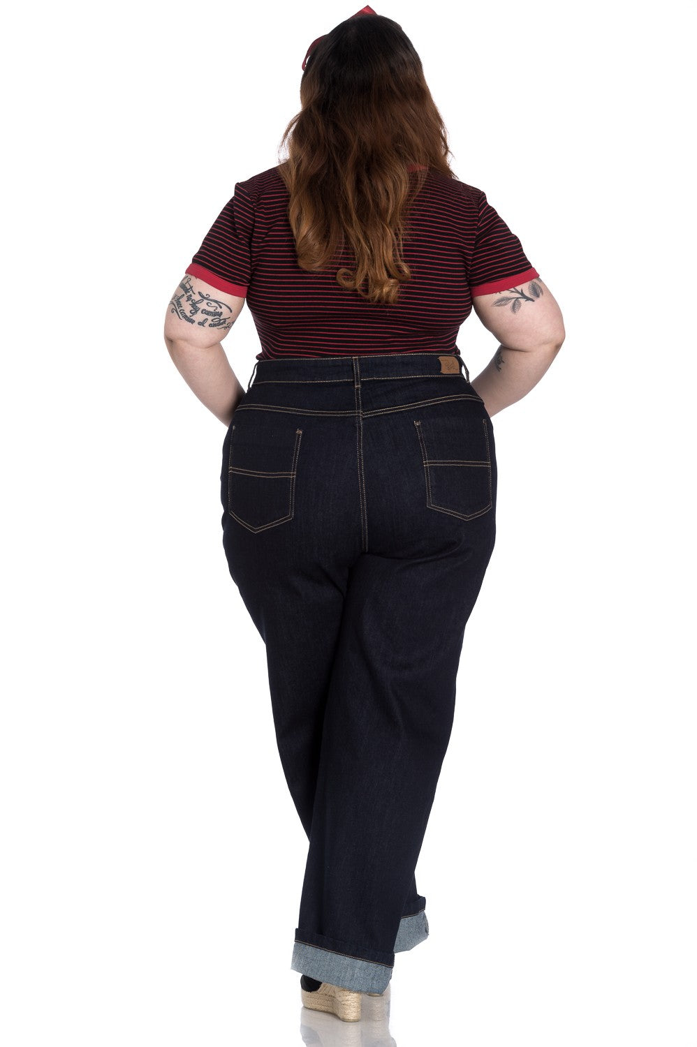 Hell Bunny - Weston Navy Denim Trousers