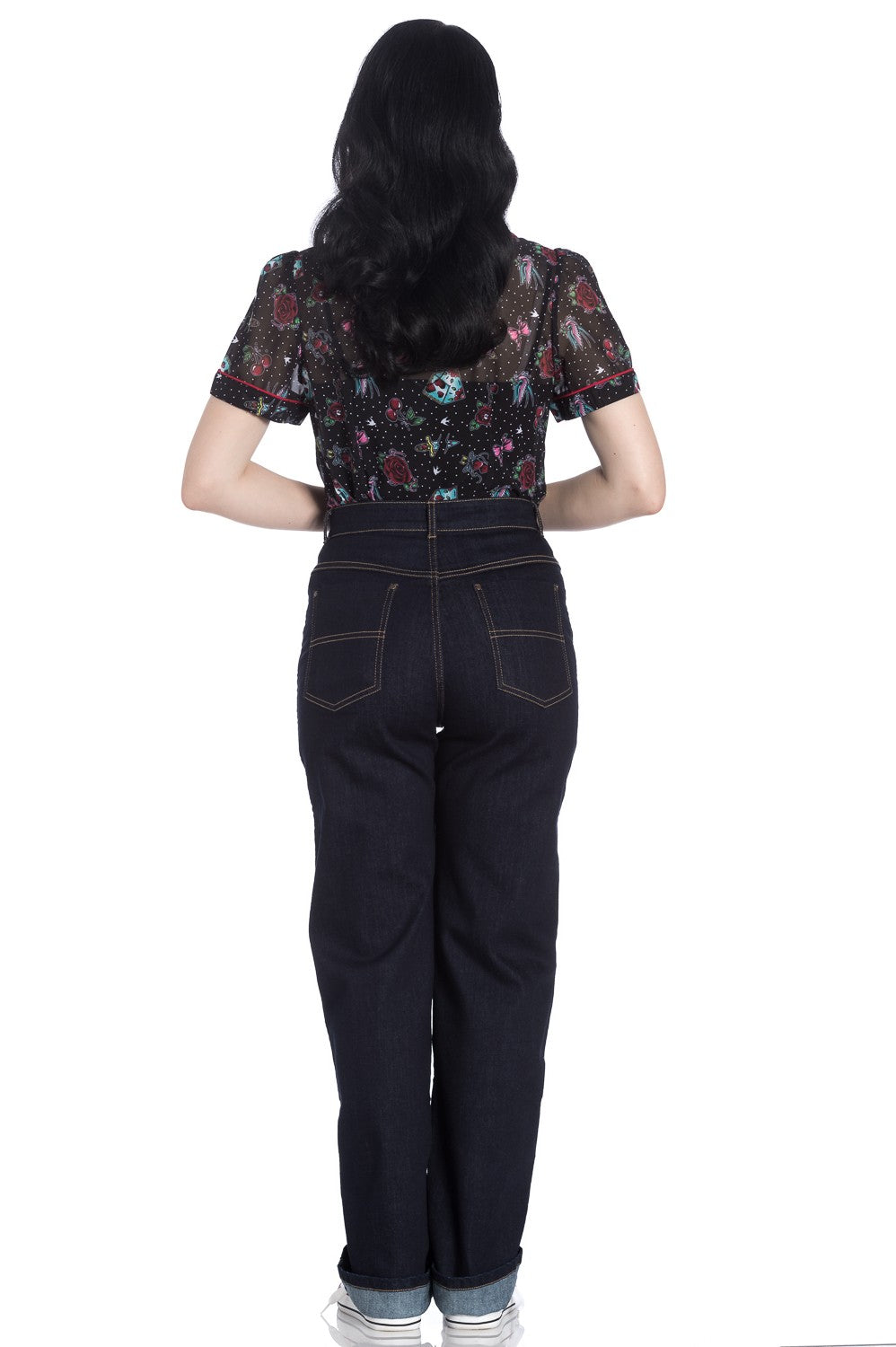 Hell Bunny - Weston Navy Denim Trousers