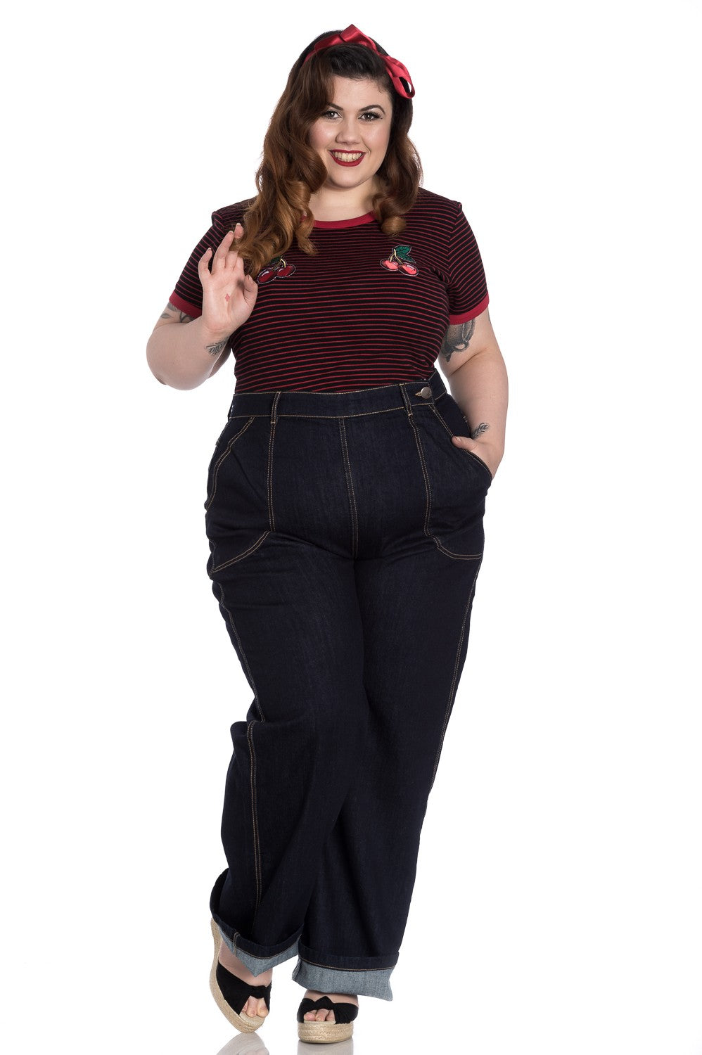 Hell Bunny - Weston Navy Denim Trousers