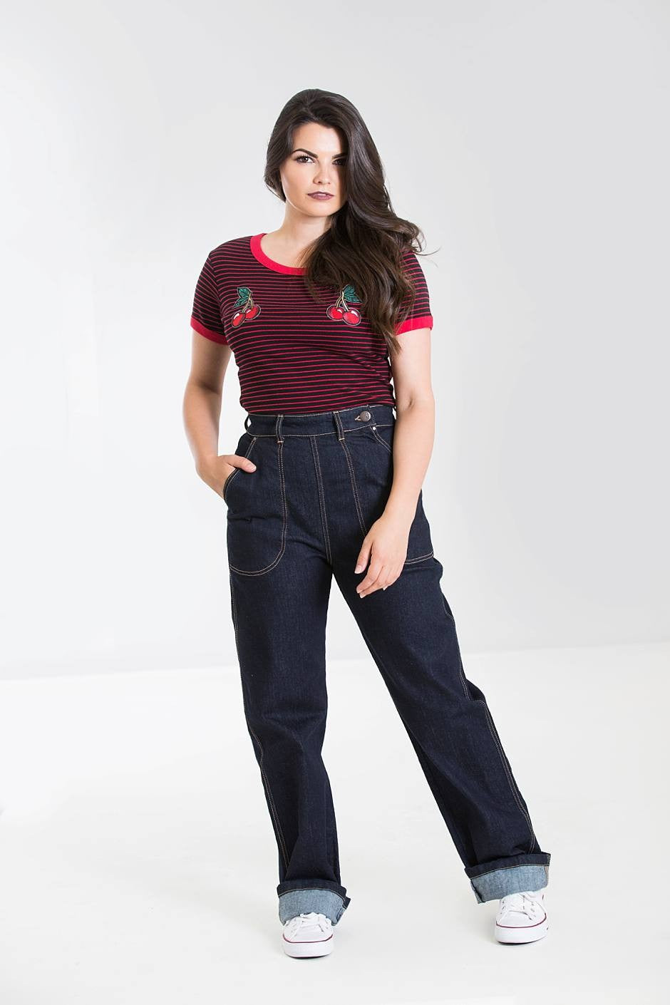 Hell Bunny - Weston Navy Denim Trousers