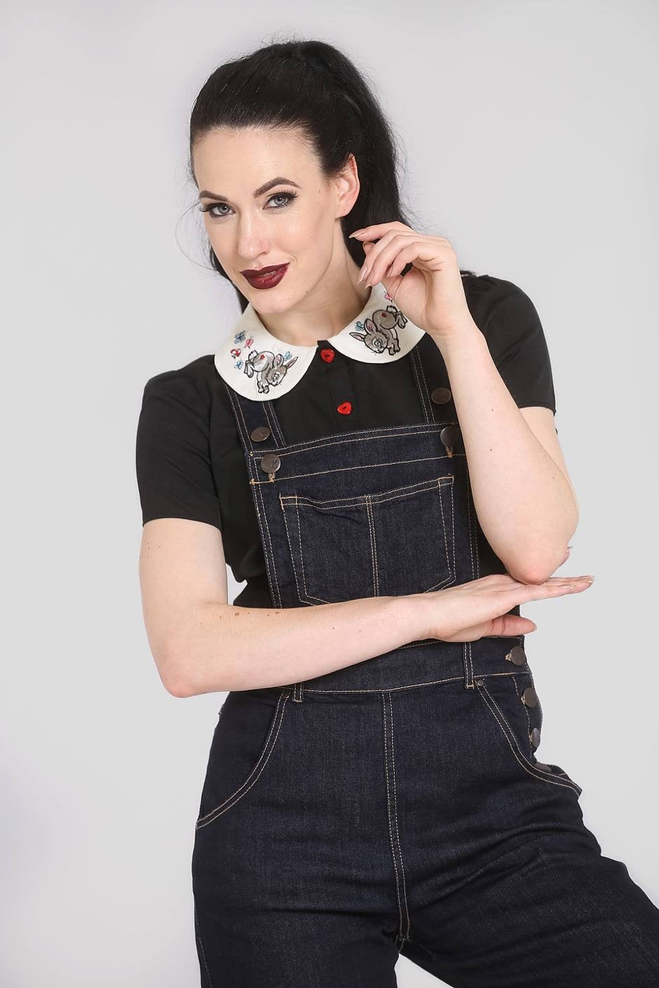 Hell Bunny - Elly May Navy Denim Dungarees