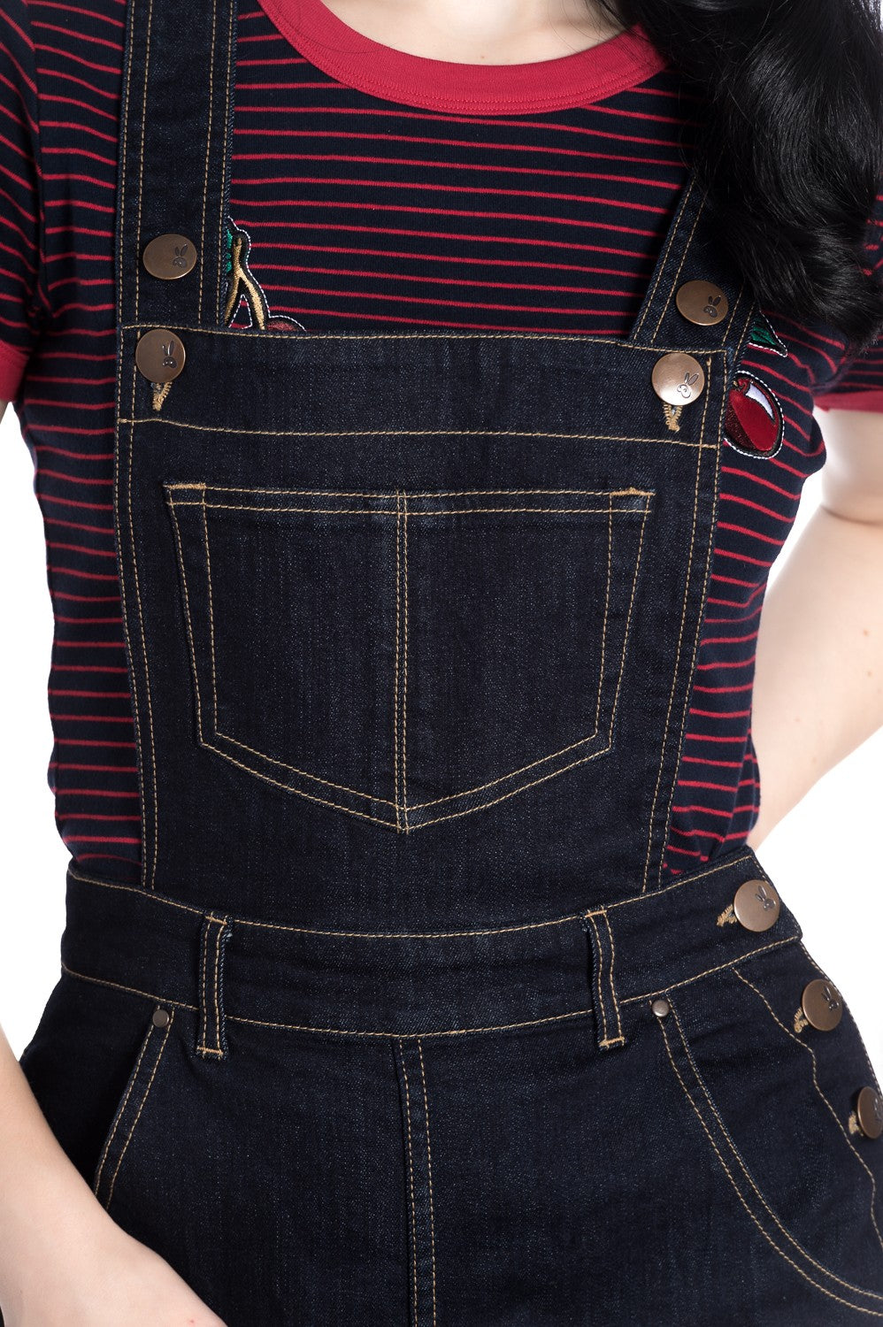 Hell Bunny - Elly May Navy Denim Dungarees