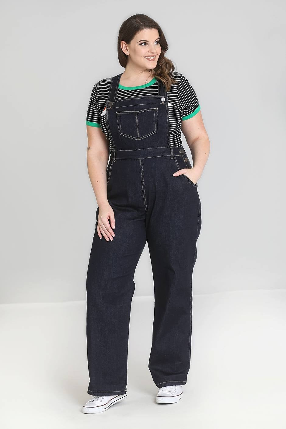 Hell Bunny - Elly May Navy Denim Dungarees