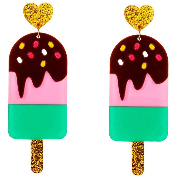 Örhängen hängande glasspinnar