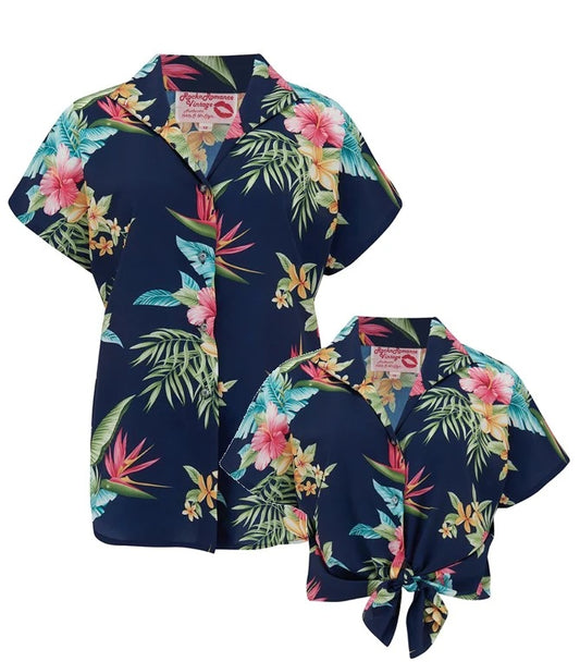Rock N Romance - Maria Navy Honolulu Blouse