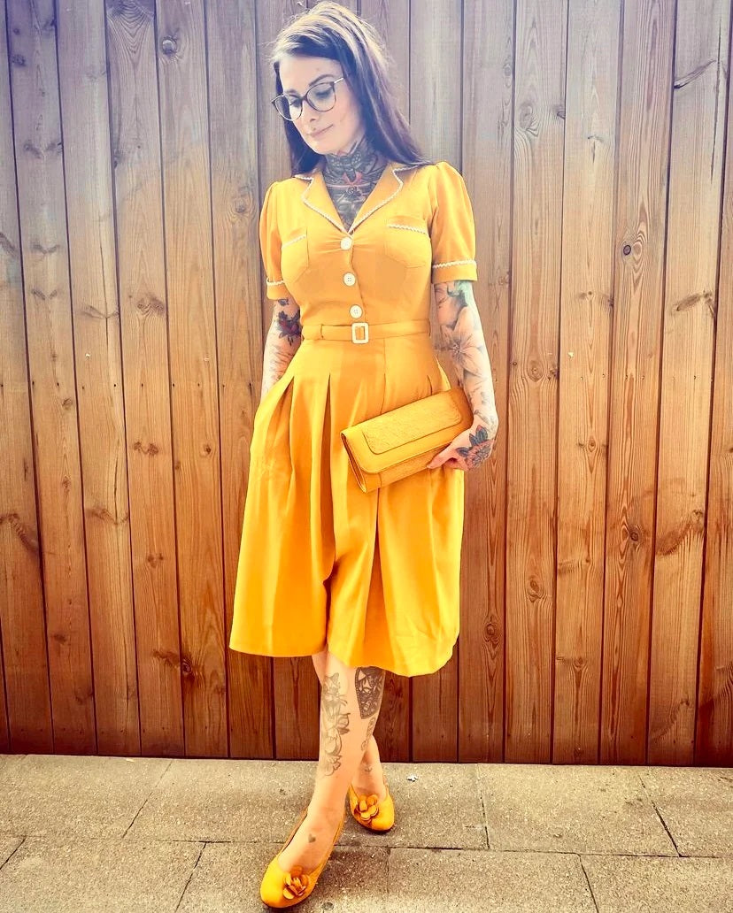 Rock N Romance - Kitty Mustard Dress