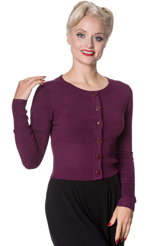 Banned Apparel - Dolly Aubergine Cardigan