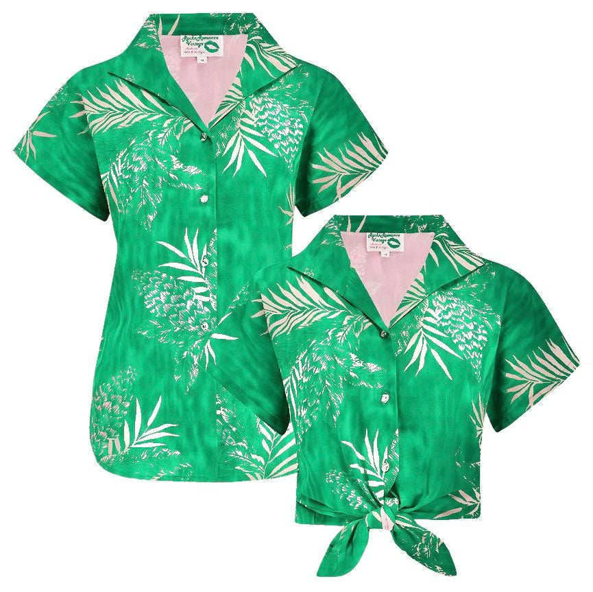 Rock N Romance - Maria Emerald Palm Blouse