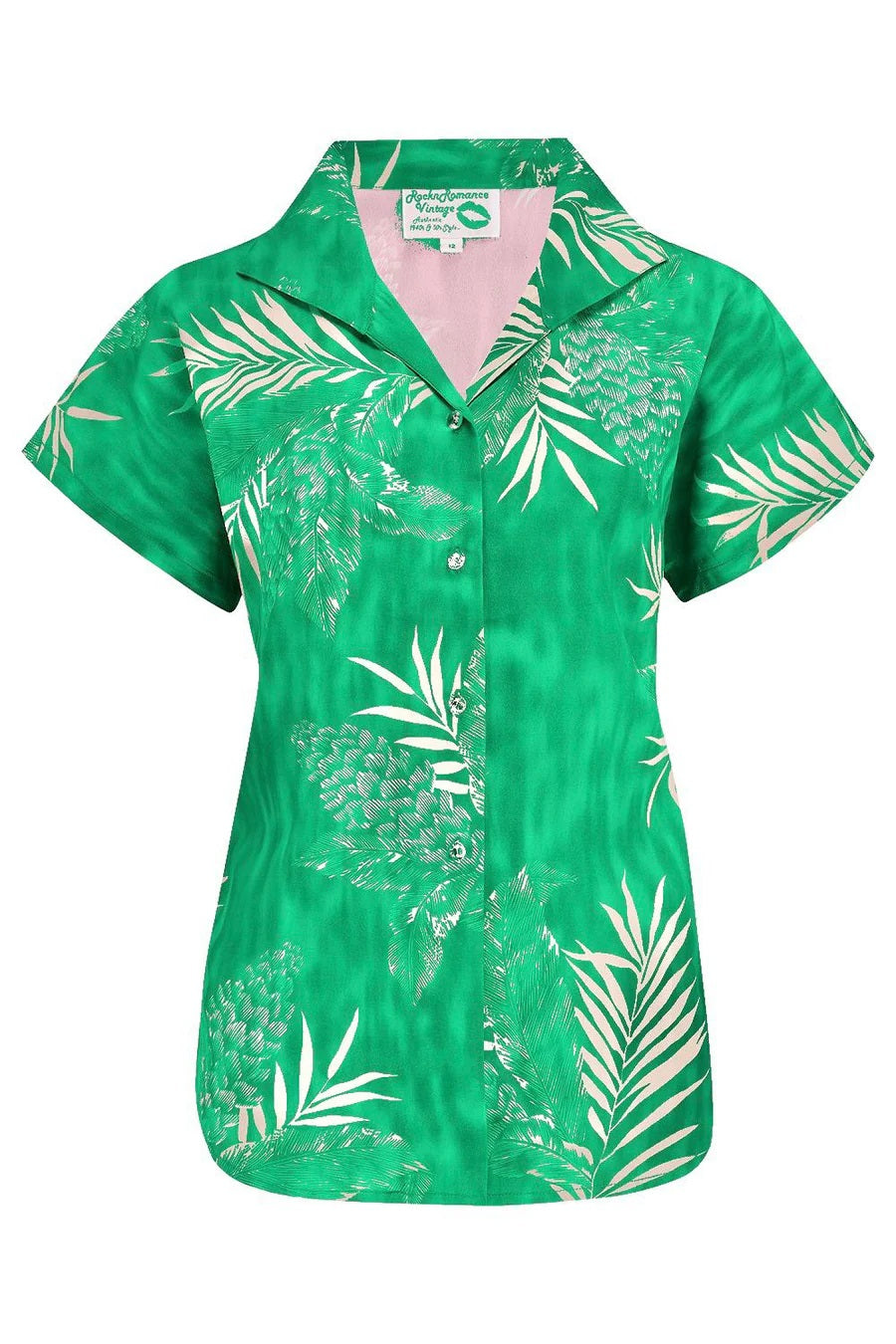 Rock N Romance - Maria Emerald Palm Blouse