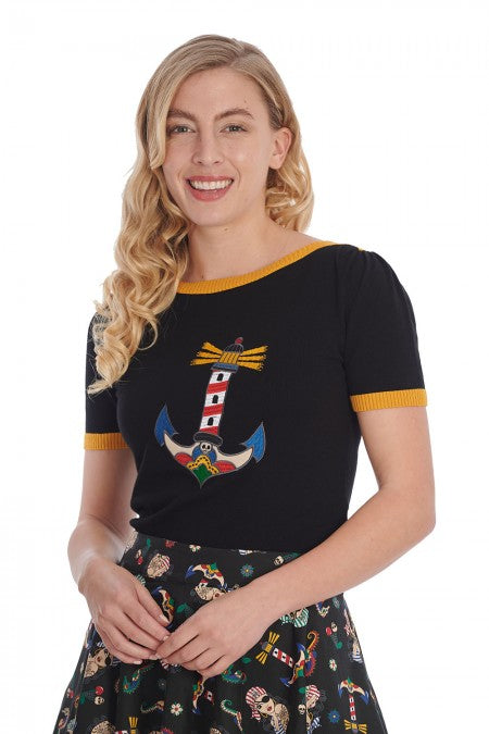 Banned Apparel - Black Sailing Sweetheart Jumper