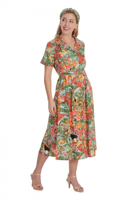 Banned Apparel - Blue Wild Parrot Dress