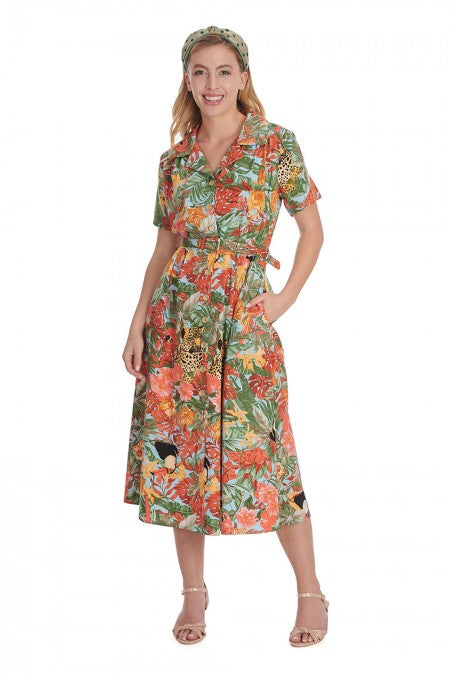 Banned Apparel - Blue Wild Parrot Dress