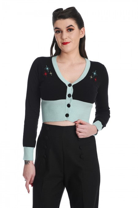 Banned Apparel - Black/Blue Let´s Go Bowling Cardigan