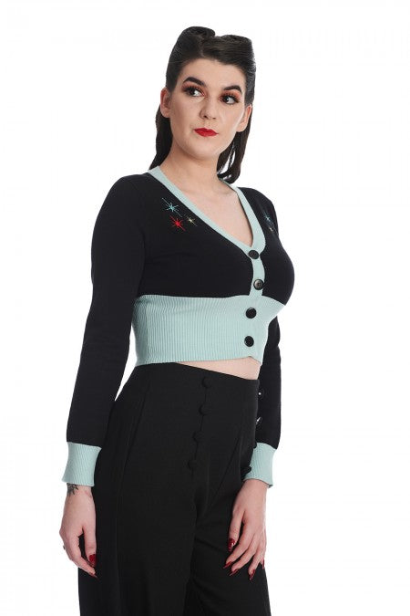 Banned Apparel - Black/Blue Let´s Go Bowling Cardigan