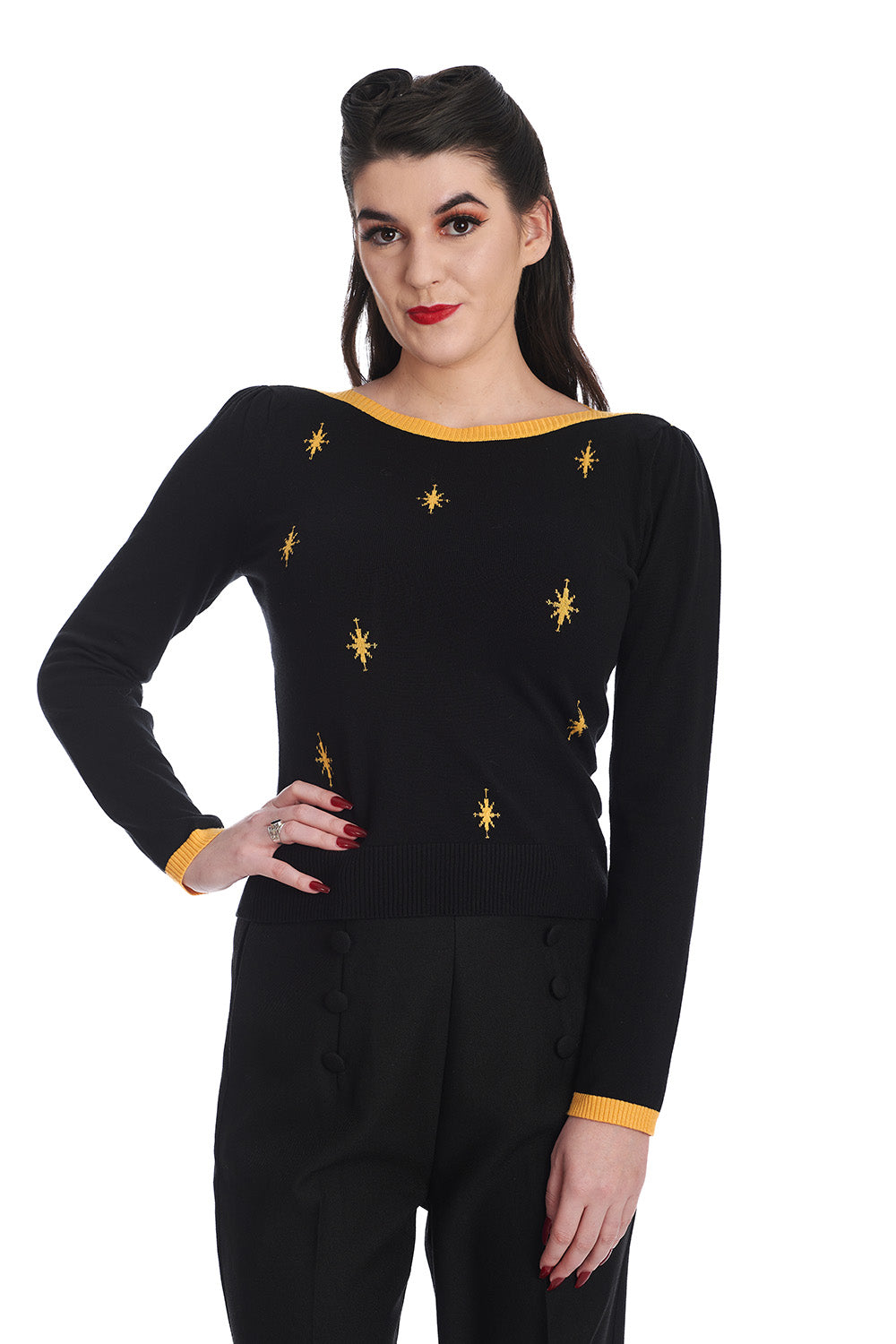 Banned Apparel - Black/Yellow Star Strike Jumper