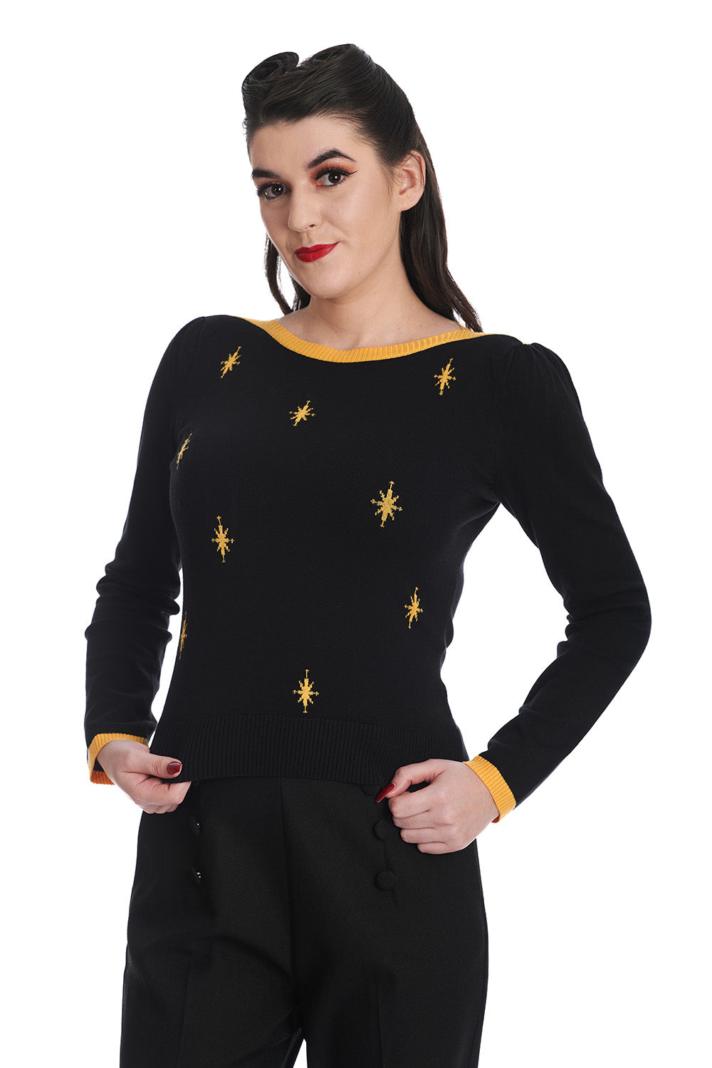 Banned Apparel - Black/Yellow Star Strike Jumper