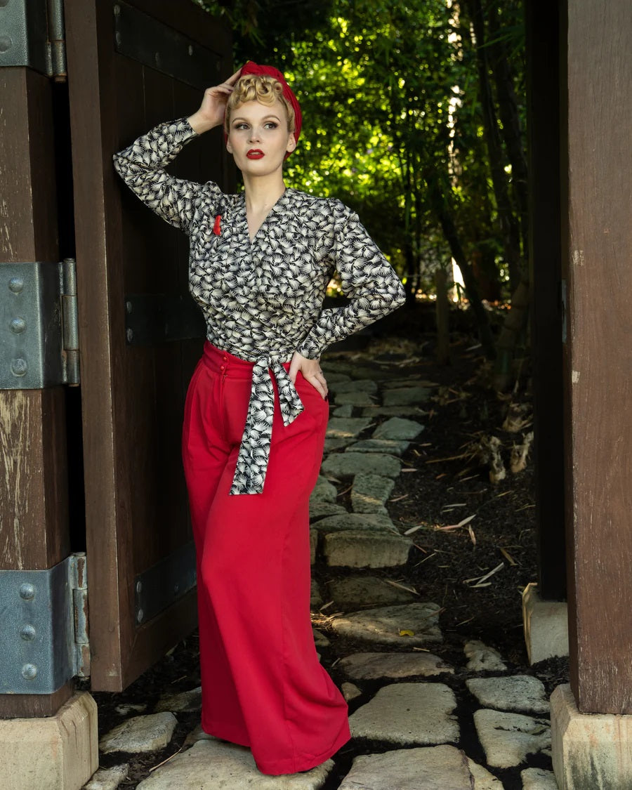 Rock N Romance - Darla Black Whisp Wrap Blouse