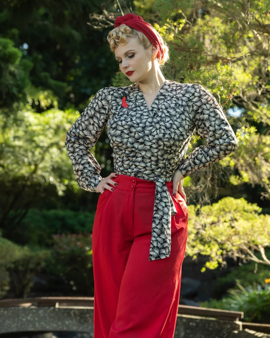 Rock N Romance - Darla Black Whisp Wrap Blouse