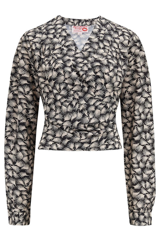 Rock N Romance - Darla Black Whisp Wrap Blouse