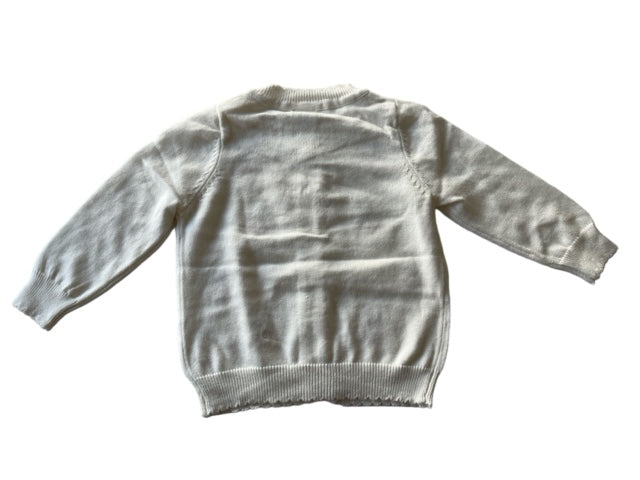 RockMama-Tuva Off-White Cherry Cardigan