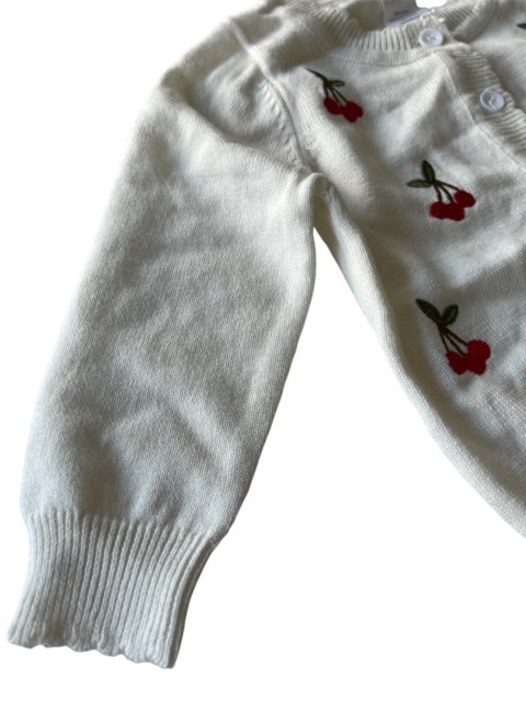 RockMama-Tuva Off-White Cherry Cardigan