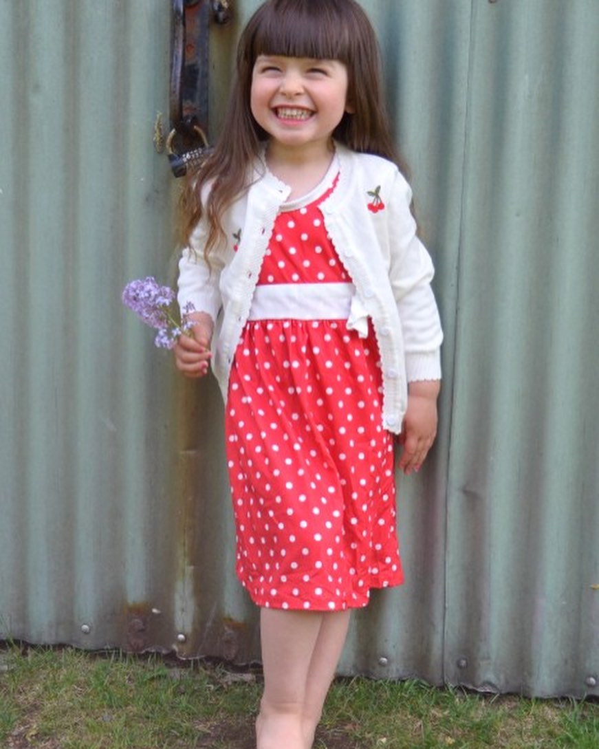 RockMama-Tuva Off-White Cherry Cardigan