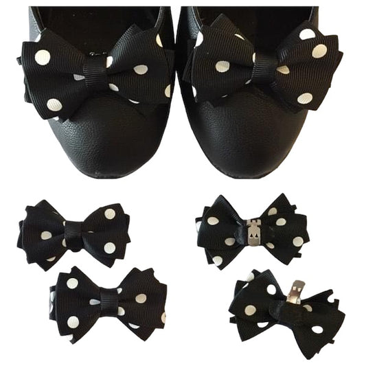 RockMama-Skorosett svart med vita prickar