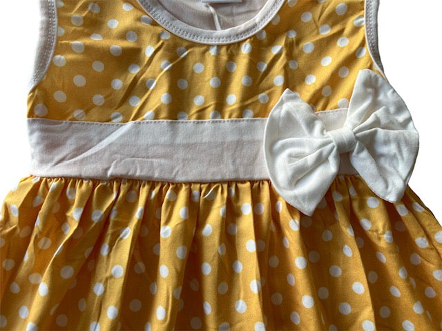 RockMama-Cindy Yellow Polka Dot Dress