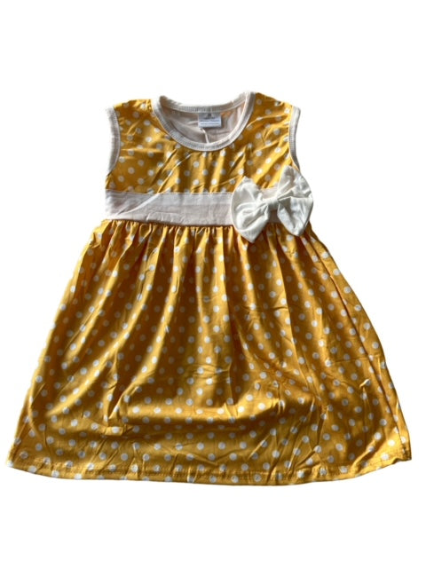RockMama-Cindy Yellow Polka Dot Dress