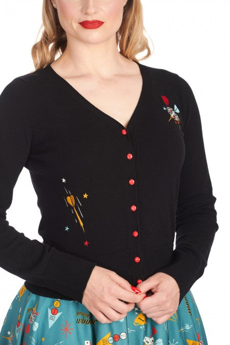 Banned Apparel - Black Keep Em Flying Cardigan