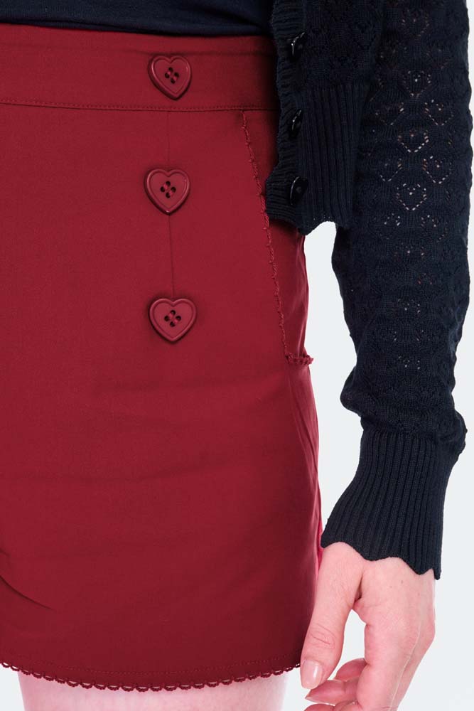 Voodoo Vixen - Red Heart Button Shorts