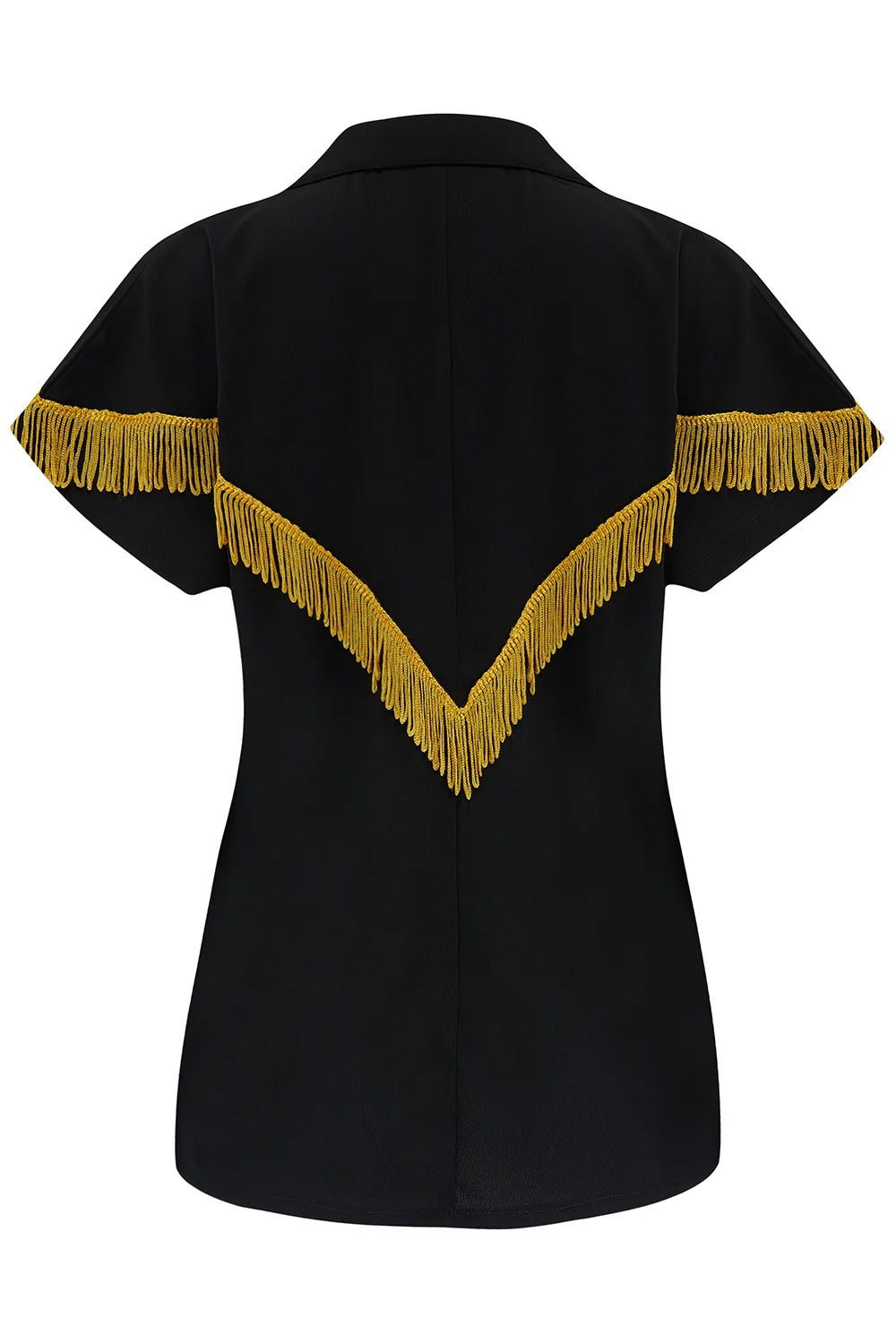 Rock N Romance - Nevada Black Patio Blouse with Gold Tassels