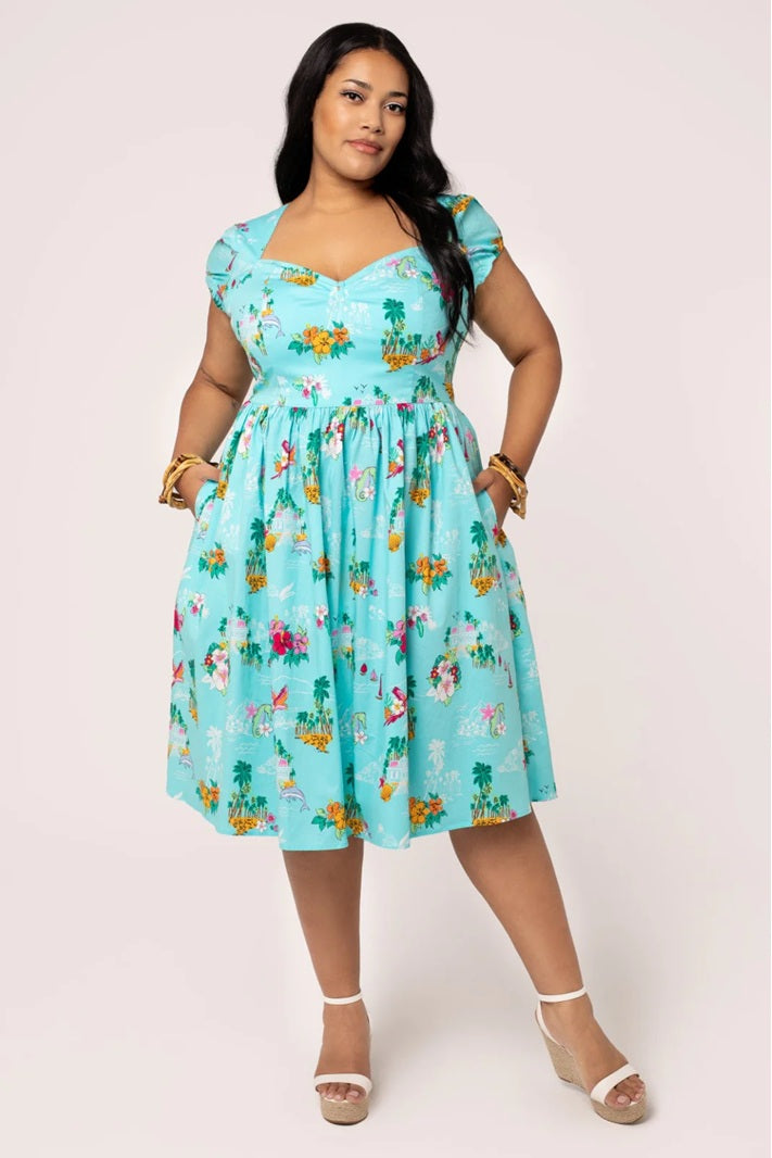 Hell Bunny - Ayanna Aqua Dress