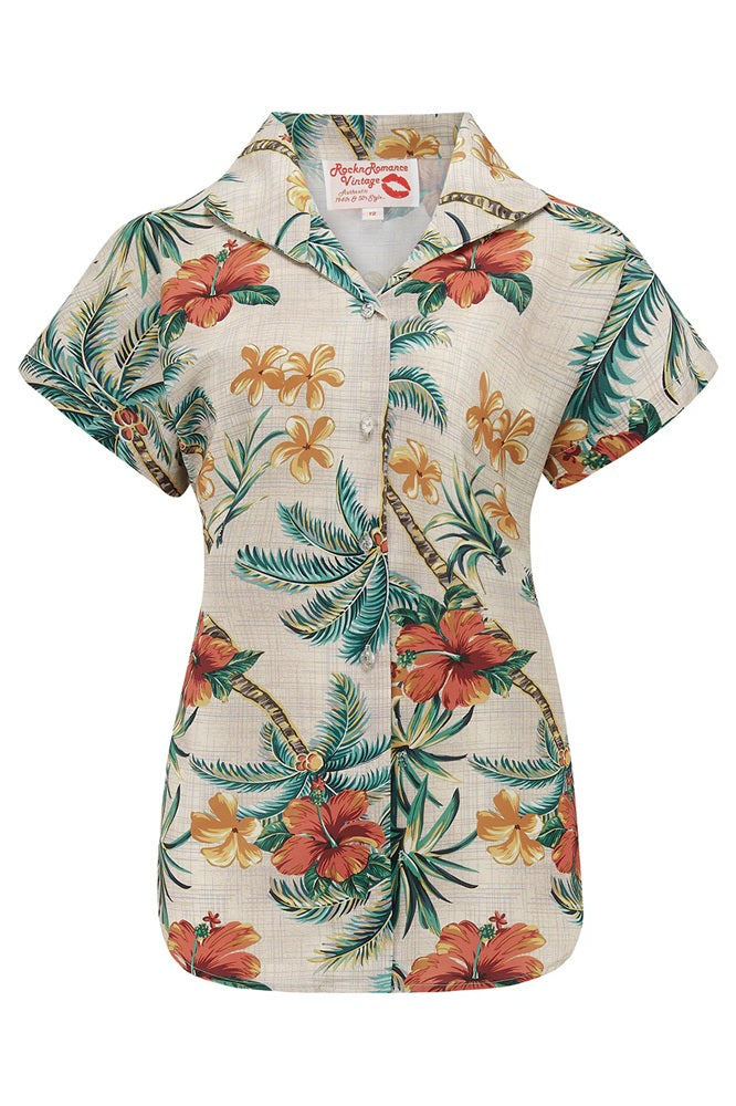 Rock N Romance - Maria Tiki Palm Blouse